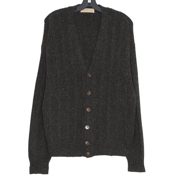 Vintage Claybrooke Cardigan Wool Minimalist Dark Academia Preppy Grandpa Gray XL - Picture 1 of 6